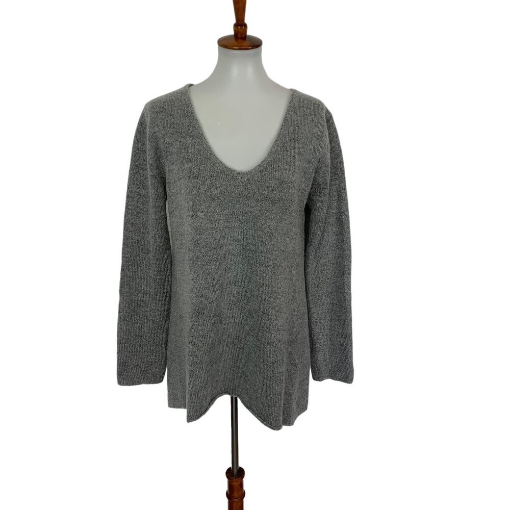 Anthropologie Lilis Closet Sweater Medium Gray Knit Relaxed Boho